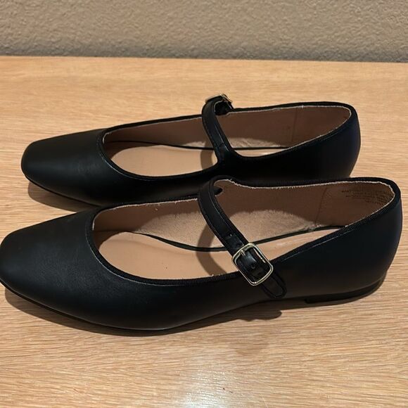 Vintage Black Square Toe ballet Mary Jane’s shoes women’s size 8 - Picture 3 of 9